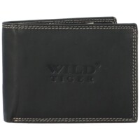 Pánská kožená peněženka černá - Wild Tiger Leonard