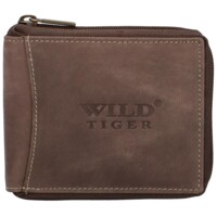 Pánská kožená peněženka tmavě hnědá - Wild Tiger Simon