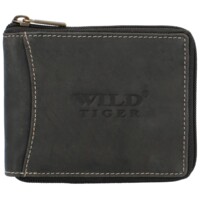 Pánská kožená peněženka černá - Wild Tiger Simon