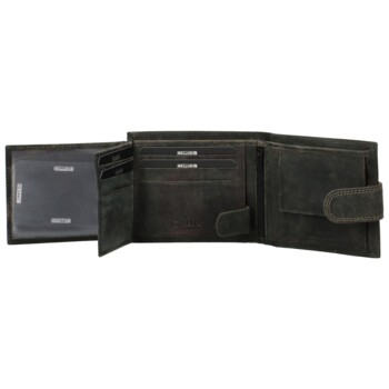 Pánská kožená peněženka černá - Bellugio Santiago