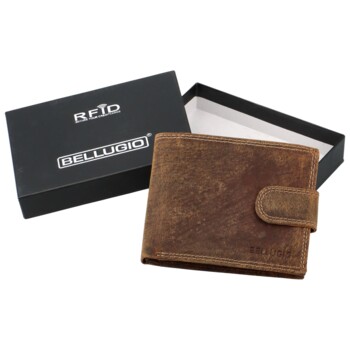 Pánská kožená peněženka tmavě hnědá - Bellugio Santiago
