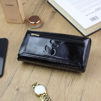 Dámská kožená peněženka černá - Gregorio Ivonetia