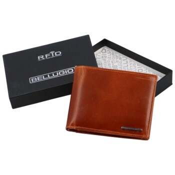 Pánská kožená peněženka koňaková - Bellugio Afrim