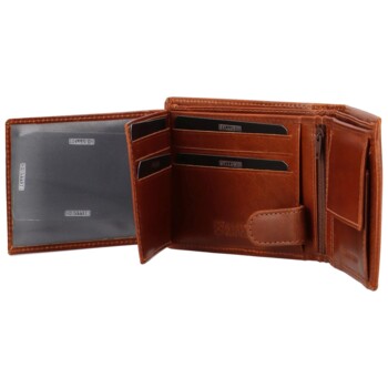 Pánská kožená peněženka koňaková - Bellugio Afrim