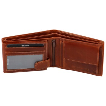 Pánská kožená peněženka koňaková - Bellugio Afrim