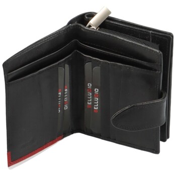 Dámská kožená peněženka černo/červená - Bellugio Misaya