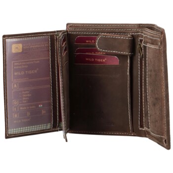 Pánská kožená peněženka tmavě hnědá - Wild Tiger Stefan