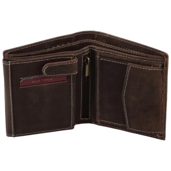 Pánská kožená peněženka tmavě hnědá - Wild Tiger Stefan