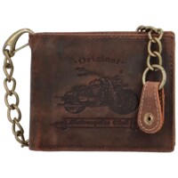Pánská kožená peněženka hnědá - Bellugio Yeryss Motorbike