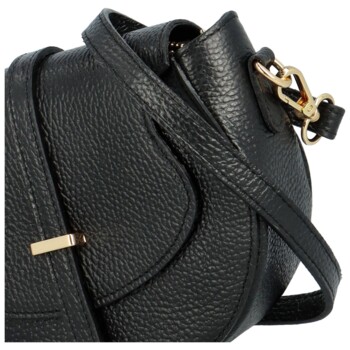 Dámská kožená crossbody kabelka černá - Delami Vera Pelle Daisy