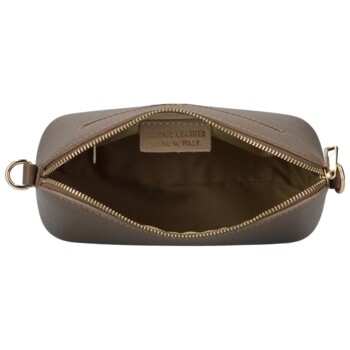 Dámská kožená crossbody kabelka taupe - Delami Gosslin