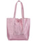 Dámská kožená kabelka růžová - Delami Vera Pelle Ernesta