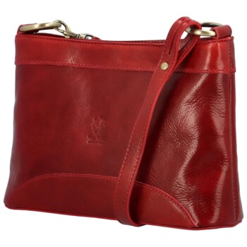 Dámská kožená crossbody kabelka červená - Delami Orienty