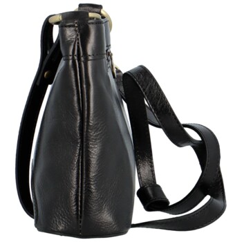 Dámská kožená crossbody kabelka černá - Delami Orienty