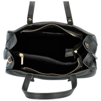 Dámská kožená kabelka přes rameno černá - Delami Missia