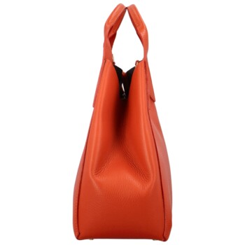 Dámská kožená kabelka do ruky oranžová - Delami Keriska