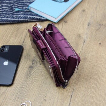 Dámská kožená peněženka fialová - Gregorio Clodien