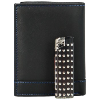 Pánská kožená peněženka černo/modrá - Bellugio Eddie
