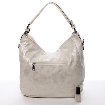 Luxusní krémově béžová kabelka přes rameno s odleskem - MARIA C Melissa