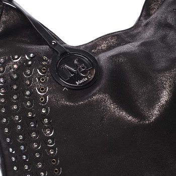 Luxusní černá kabelka přes rameno s odleskem - MARIA C Melissa