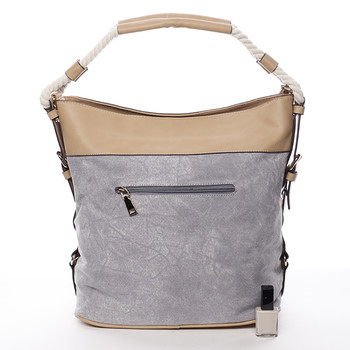 Velká atraktivní kabelka přes rameno šedá - MARIA C Mimis