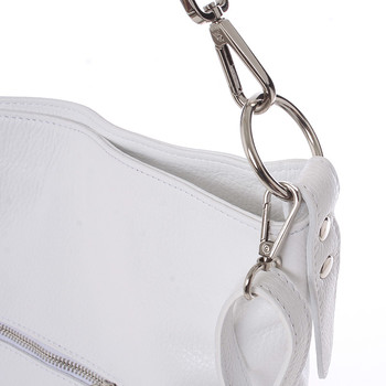 Módní dámská kožená kabelka bílá - ItalY Margareta