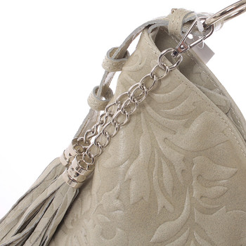 Dámská kožená kabelka přes rameno světle béžová - ItalY Heather