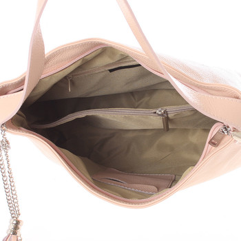 Módní kožená kabelka přes rameno světle růžová - ItalY Georgine