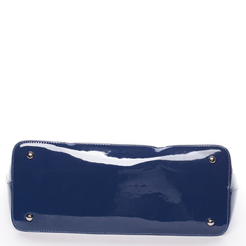 Moderní lakovaná kabelka přes rameno modrá - David Jones Nayeli