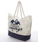 Originální plážová modro béžová taška - Delami Flamingo