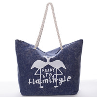 Originální plážová modrá taška - Delami Flamingo