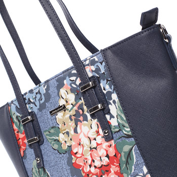 Elegantní kabelka s květinovým vzorem tmavě modrá - David Jones Rylee