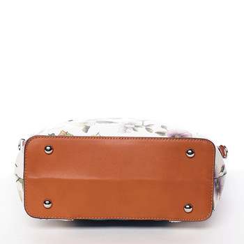 Dámská kabelka s květinovým vzorem bílá - David Jones Ember