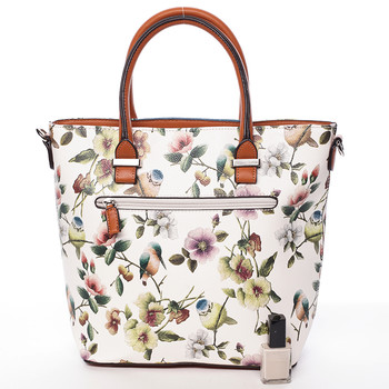 Dámská kabelka s květinovým vzorem bílá - David Jones Ember