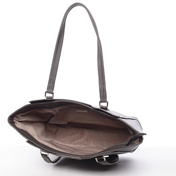 Moderní saffianová kabelka přes rameno tmavě šedá - David Jones Harlee