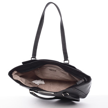 Moderní saffianová kabelka přes rameno černá - David Jones Harlee