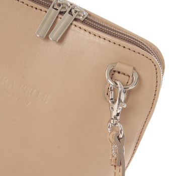 Dámská kožená crossbody kabelka světlá taupe - ItalY Hannah