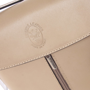 Dámská kožená crossbody kabelka světlá taupe - ItalY Marketa