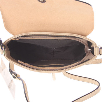 Dámská kožená crossbody kabelka světlá taupe - ItalY Marketa