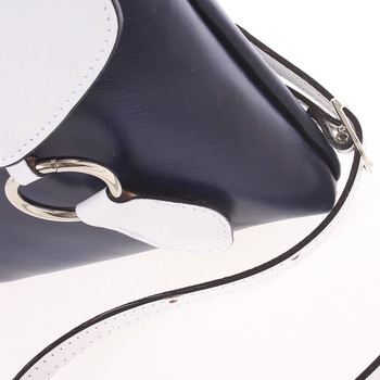 Dámská kožená crossbody kabelka modro bílá - ItalY Saffie