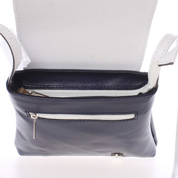 Dámská kožená crossbody kabelka modro bílá - ItalY Saffie