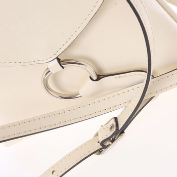 Dámská kožená crossbody kabelka béžová - ItalY Saffie