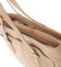 Elegantní velká dámská kožená kabelka taupe - Italy Vilmaris