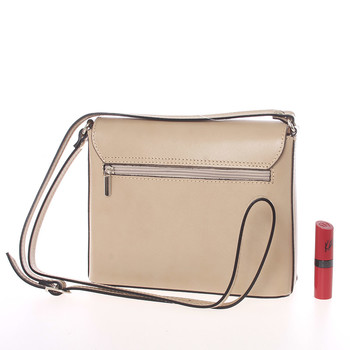 Dámská kožená crossbody kabelka světlá taupe - ItalY Marleta