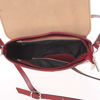 Dámská kožená crossbody kabelka červená - ItalY Marleta