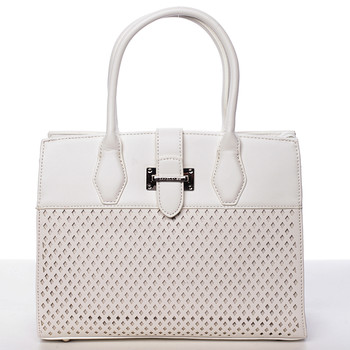 Luxusní a elegantní bílá perforovaná kabelka - David Jones Narella