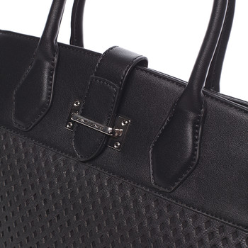 Luxusní a elegantní černá perforovaná kabelka - David Jones Narella