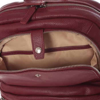 Luxusní kožený dámský batoh červený - Gerard Henon Comtessar