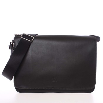 Velká pánska kožená taška přes rameno černá - Gerard Henon Mentor