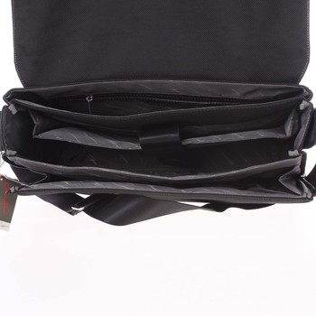 Velká pánska kožená taška přes rameno černá - Gerard Henon Mentor